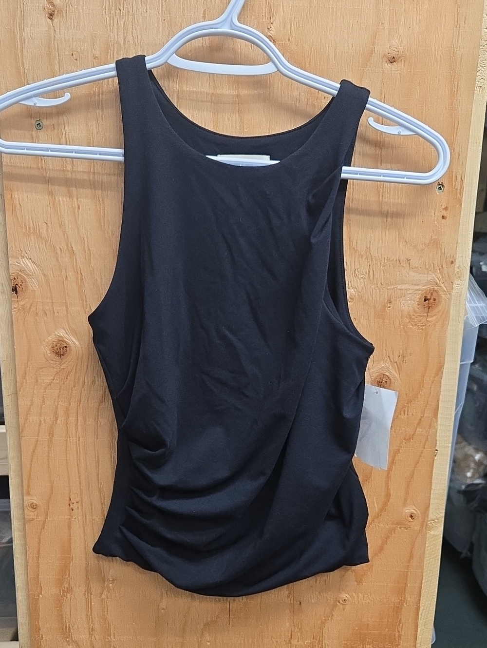 Open Edit Size XS Black Ruched Tank Top